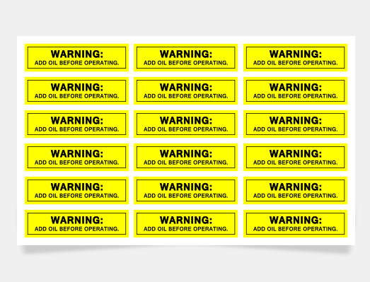 機械通用英文警示小標貼